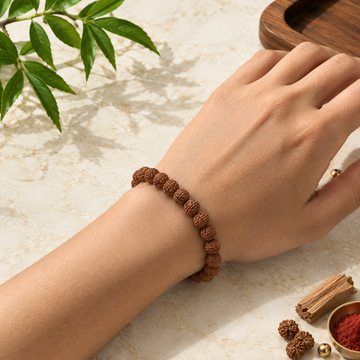 Natural Rudraksha Bracelet – Spiritual Protection, Calmness & Energy Balance- 8mm