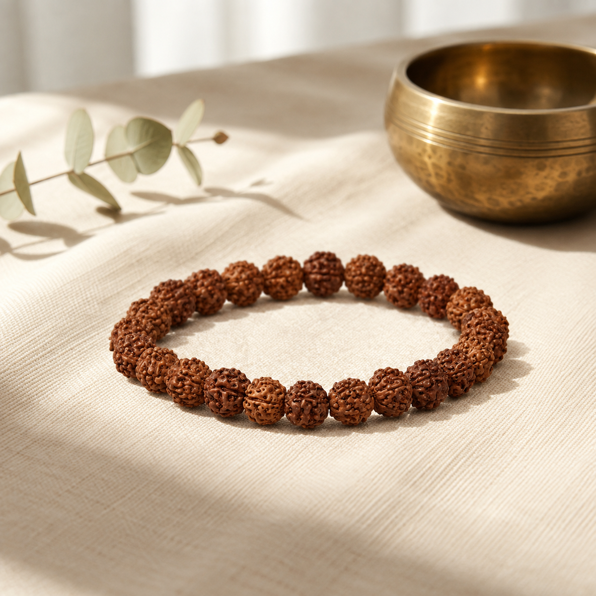 Natural Rudraksha Bracelet – Spiritual Protection, Calmness & Energy Balance- 8mm