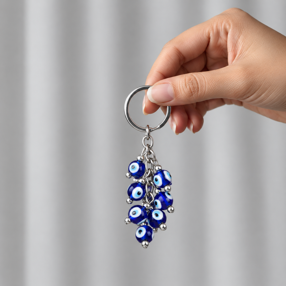 Beaded Evil Eye Keychain | Cluster of Protection Beads for Positivity & Energy Shield-9 cm Hight