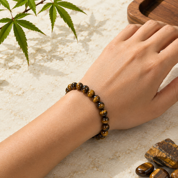 Natural Tiger Eye Crystal Stone Bracelet 8mm – Confidence, Focus & Protection
