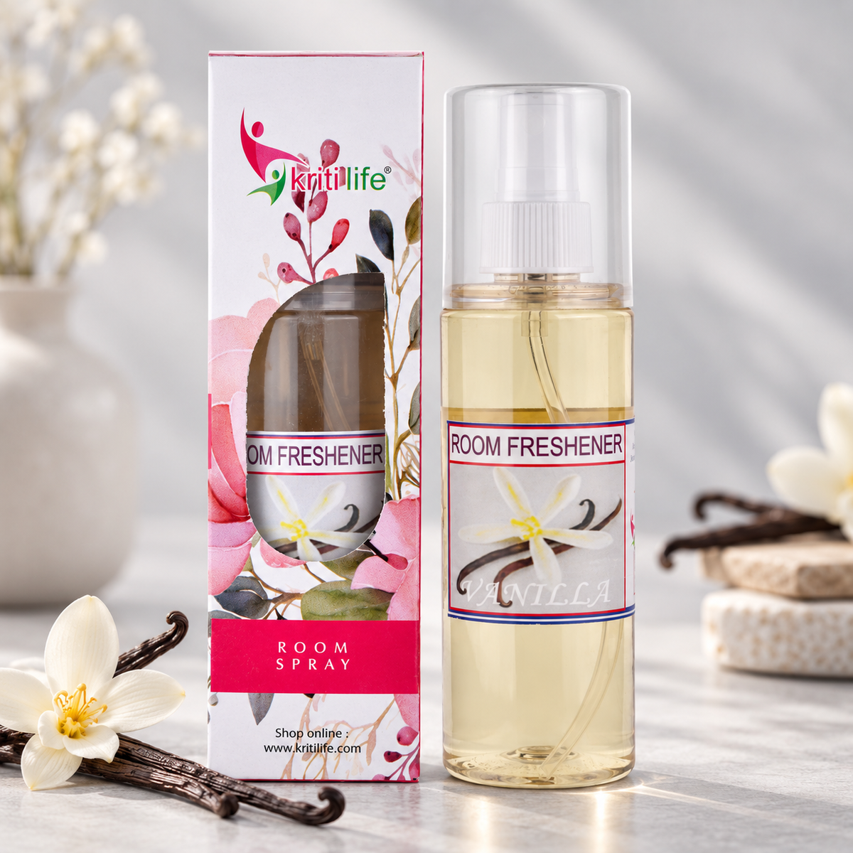 Vanilla Room Spray -165 ML Long-Lasting Fragrance for Home &amp; Office.