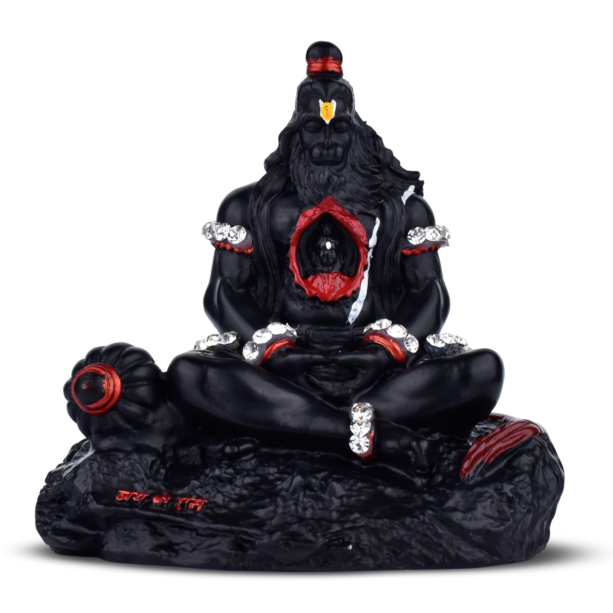 Lord Hanuman Idol – Devotional Black Statue Meditation - Shri Ram Inside Chest – Polyresin Statue - 3 inches