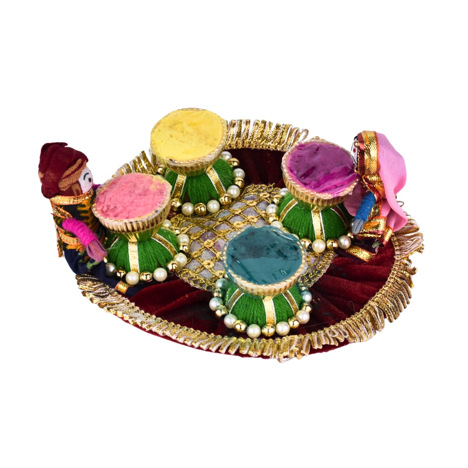 Holi Gulal Platter with Rajasthani Puppet | Designer Holi Thali