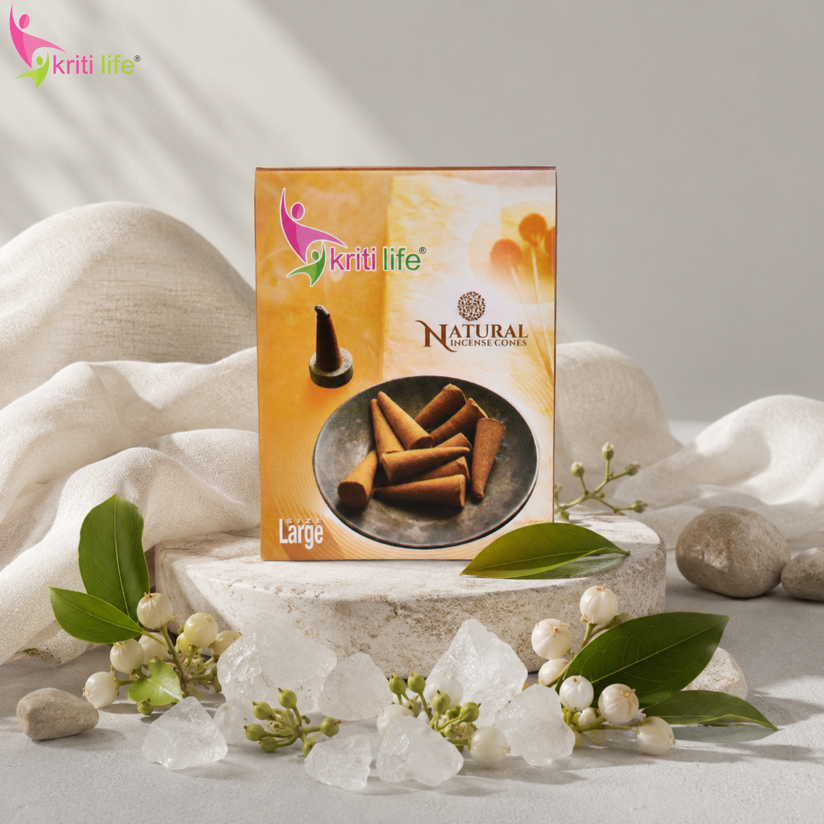 Camphor Incense Cone - 60 Pcs Burn Time 40 Minutes