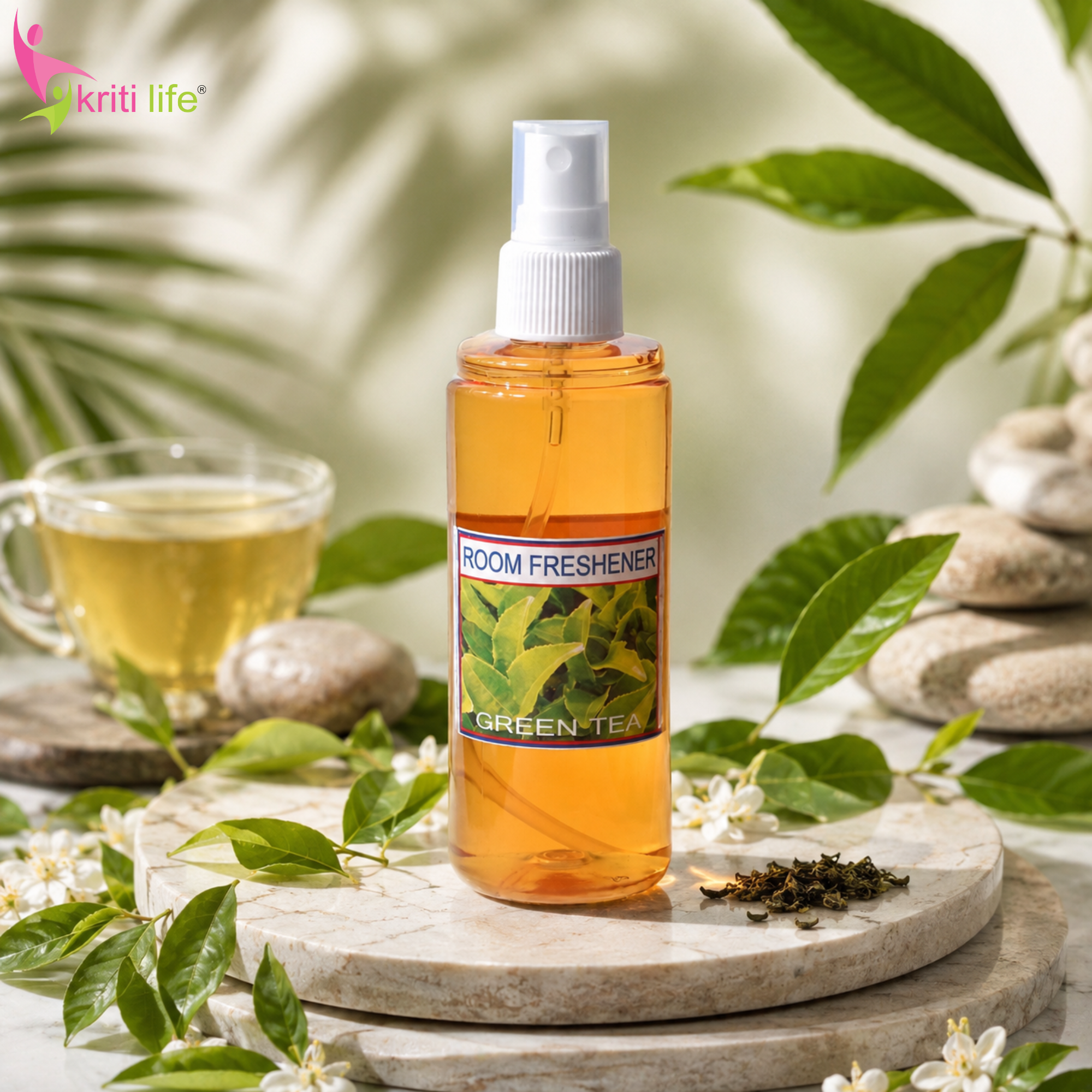 Green Tea - Room Spray - 165 ML Long-Lasting Fragrance for Home &amp; Office.