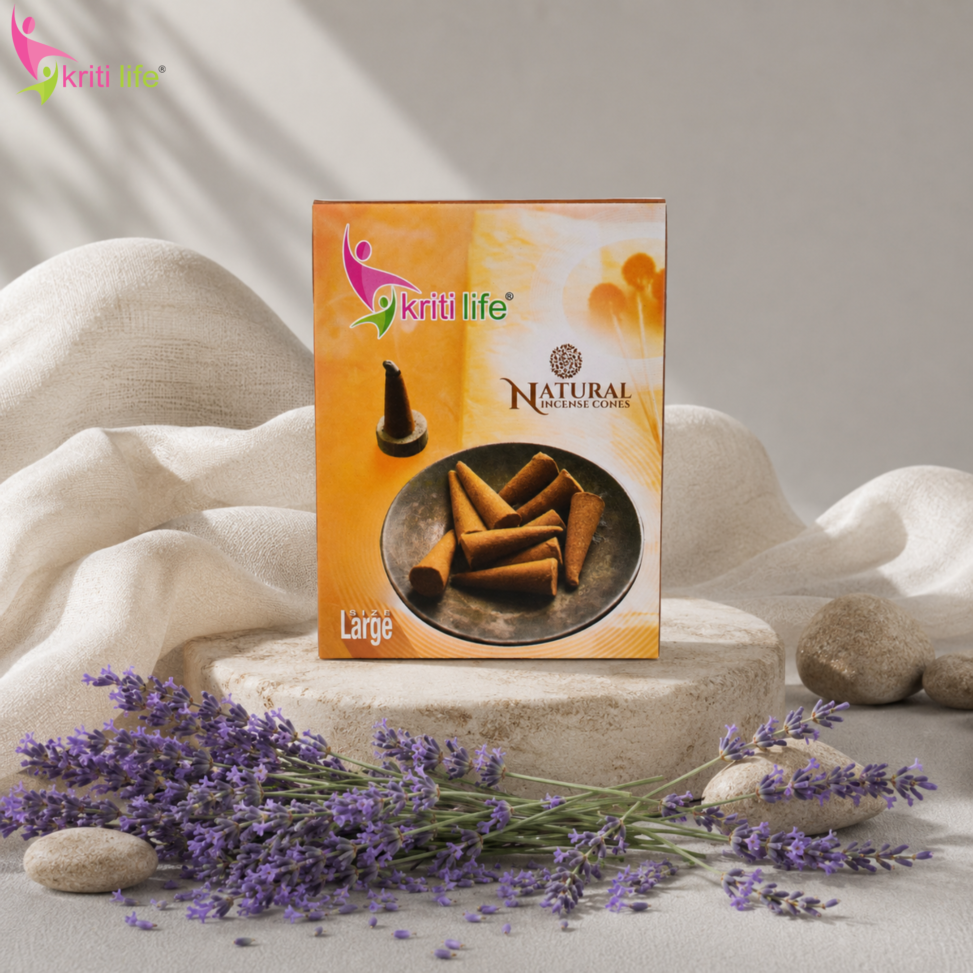 Lavender Incense Cone - 60 Pcs Burn Time 40 Minutes