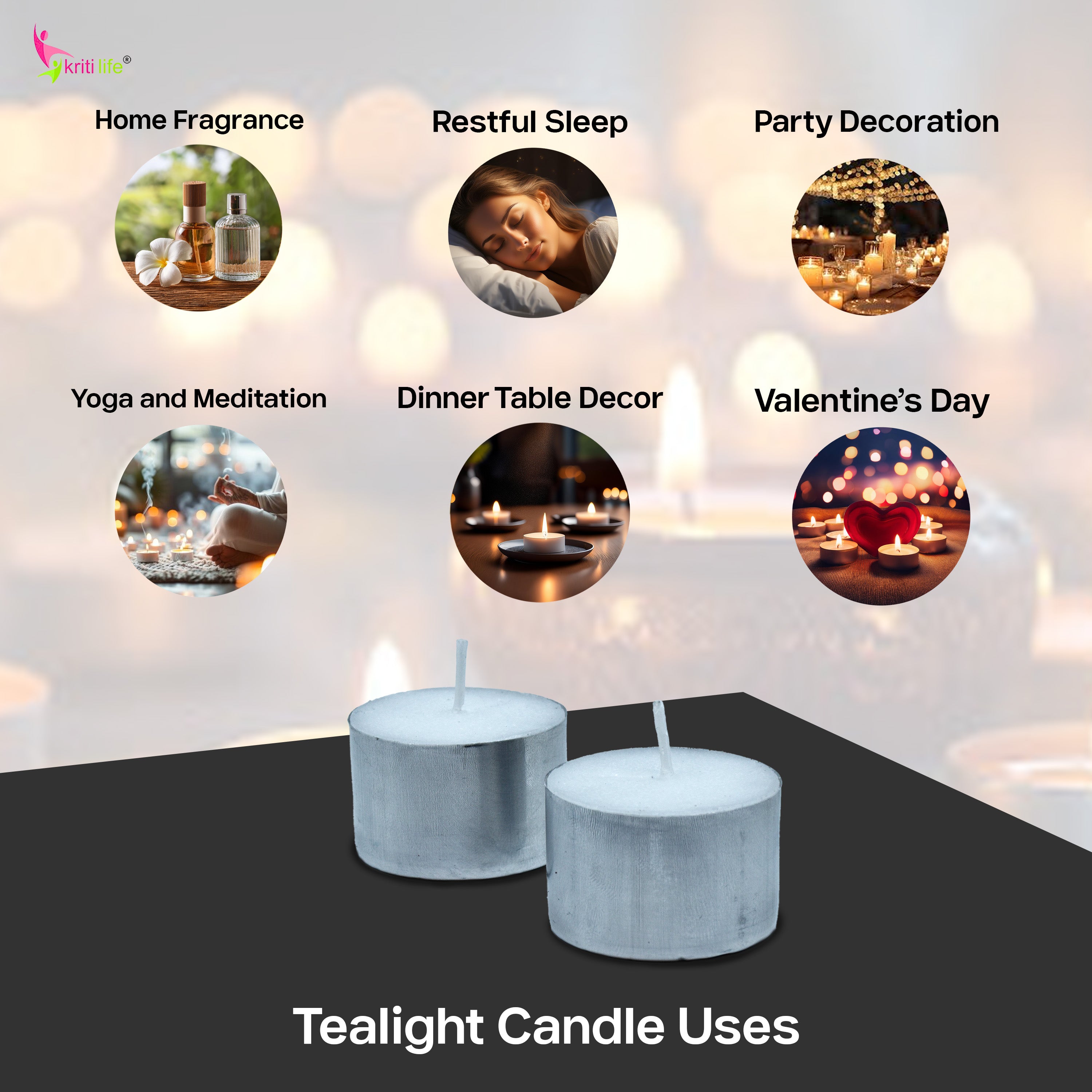Tealight Candles Unscented  9 Hour Set of 50 Pcs