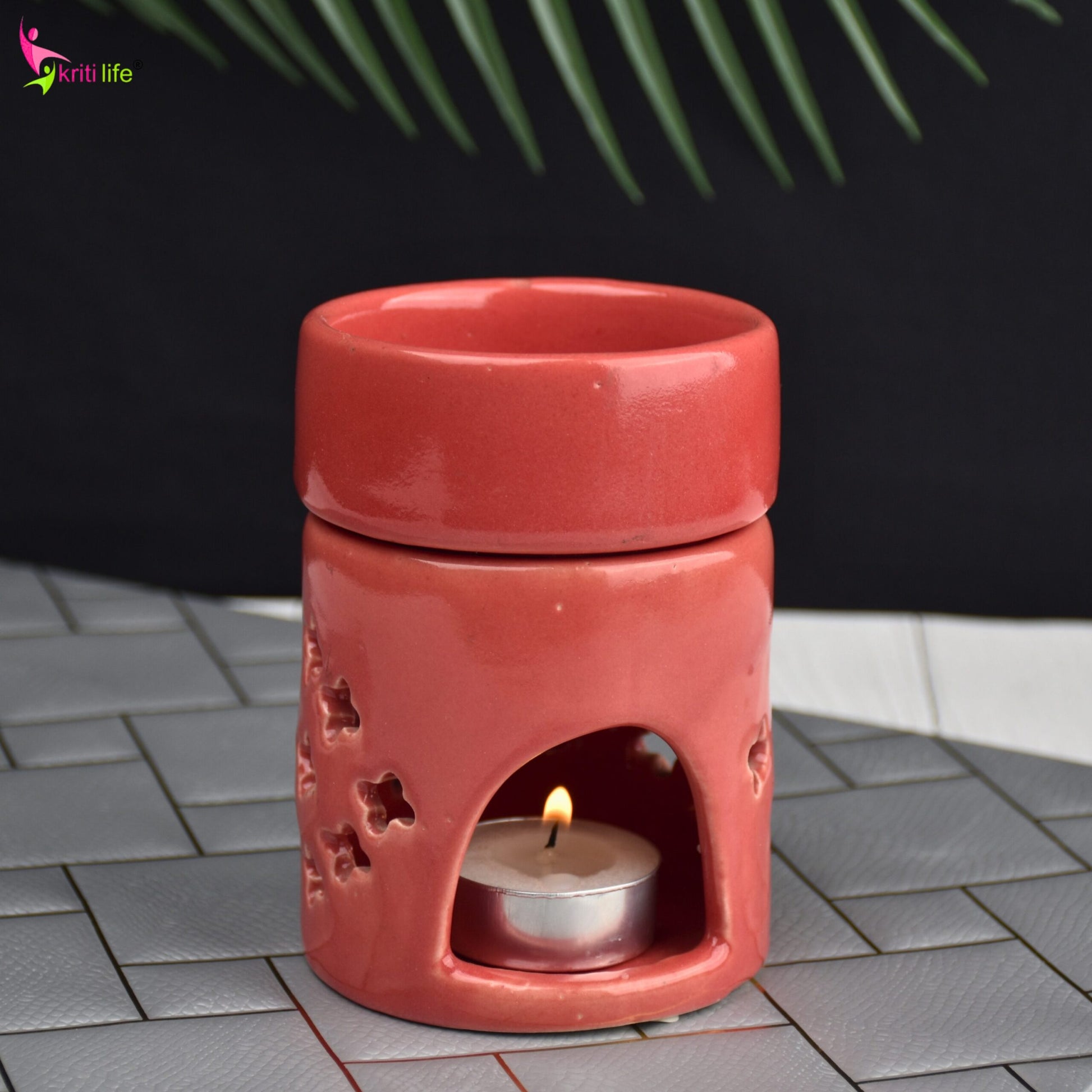 Ceramic Aroma Oil Diffuser Burner – Multipurpose Fragrance Lamp with Tealight Holder for Aromatherapy, Meditation, Spa, and Healing – 4 Inches