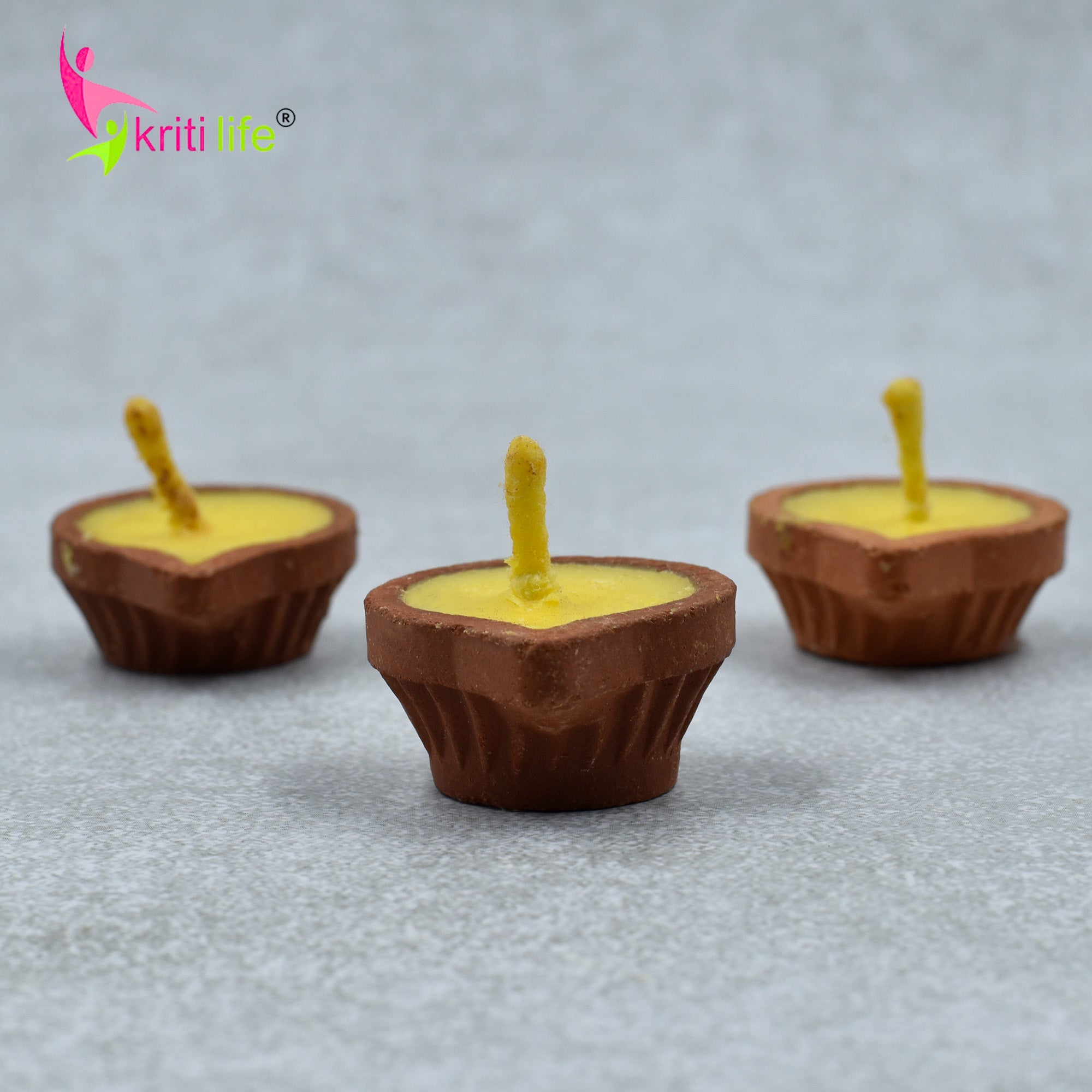 Kriti Life Ghee Jyot Clay Diyas 21 Pcs Ideal for Puja &amp; Festivals