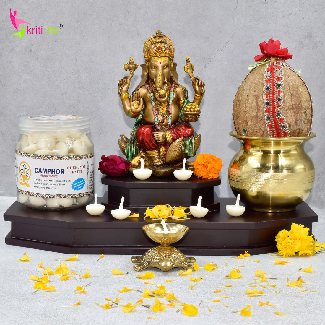 Kriti Life Scented Ghee Jyot Batti - Camphor 100 Pcs for Puja Rituals