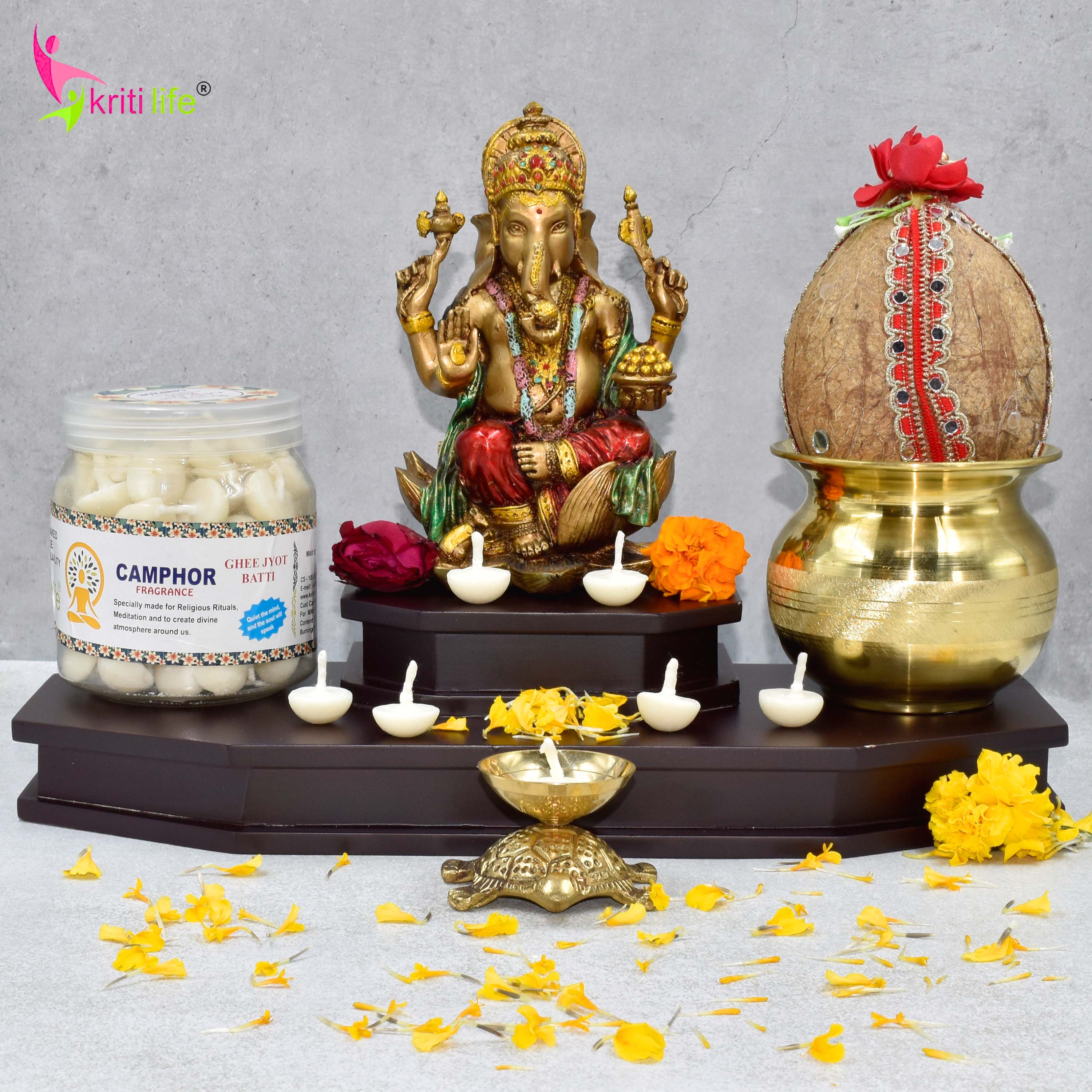 Kriti Life Scented Ghee Jyot Batti - Camphor 100 Pcs for Puja Rituals