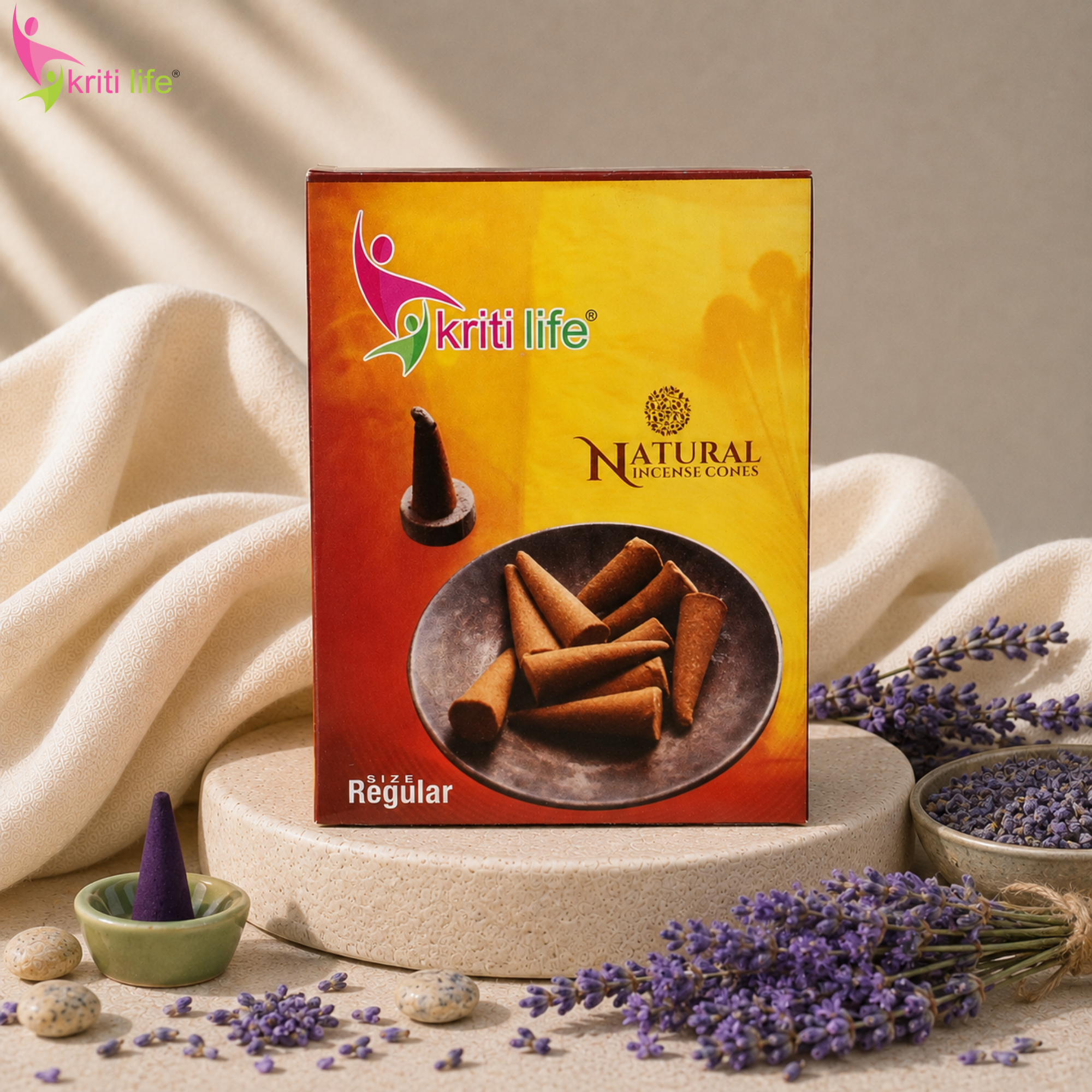 Lavender Incense Cone - 150 Pcs Burn Time 20 Minutes
