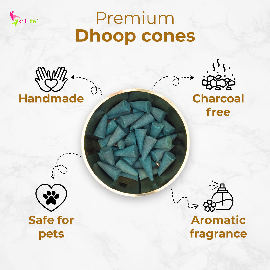 Incense Cone - Patchouli 150 Pcs Burn Time 20 Minutes