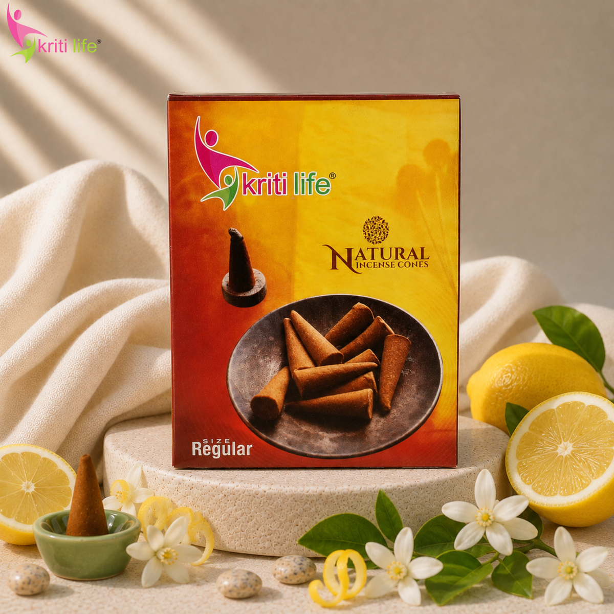 Lemon Incense Cone - 150 Pcs Burn Time 20 Minutes