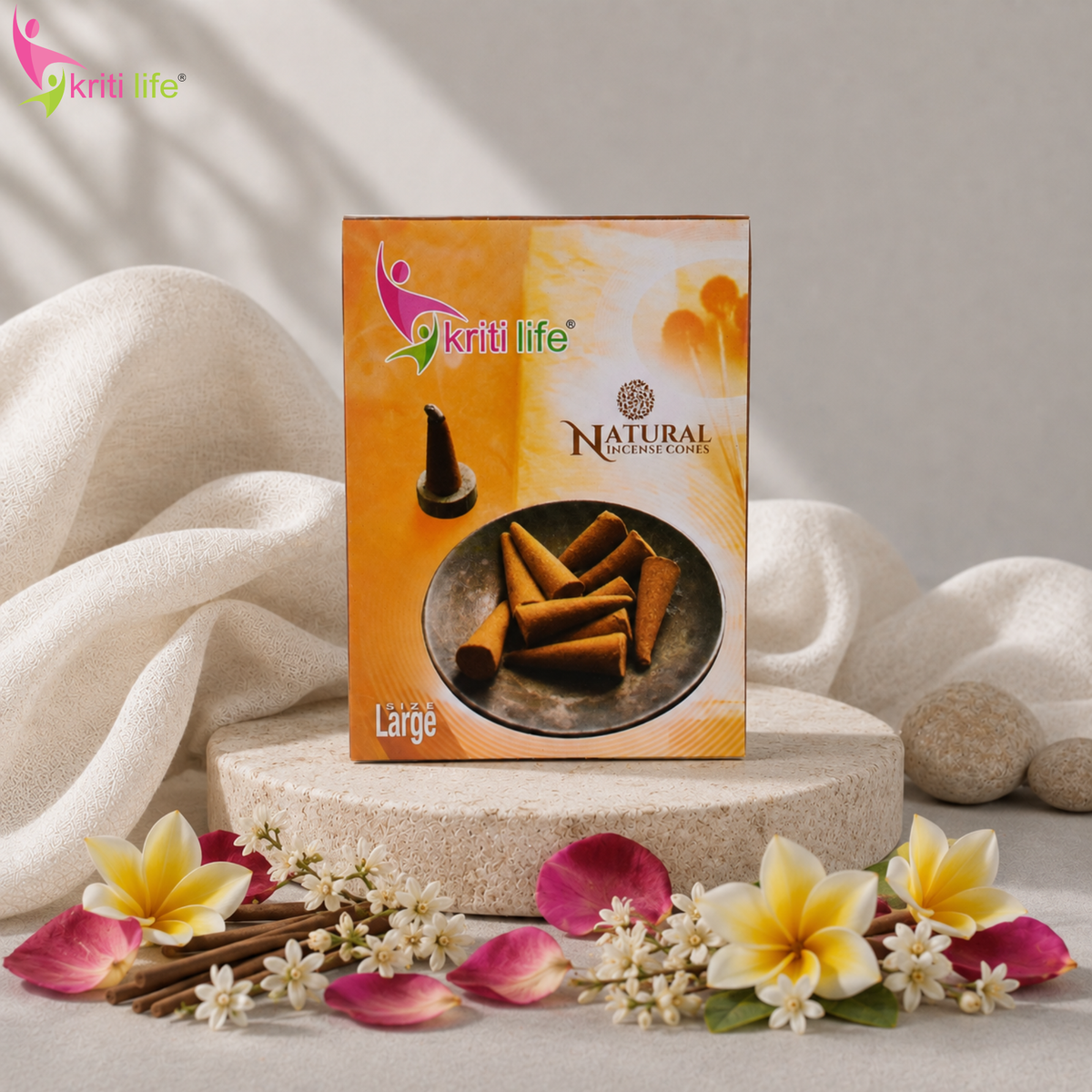 Nag Champa Incense Cone -  60 Pcs Burn Time 40 Minutes