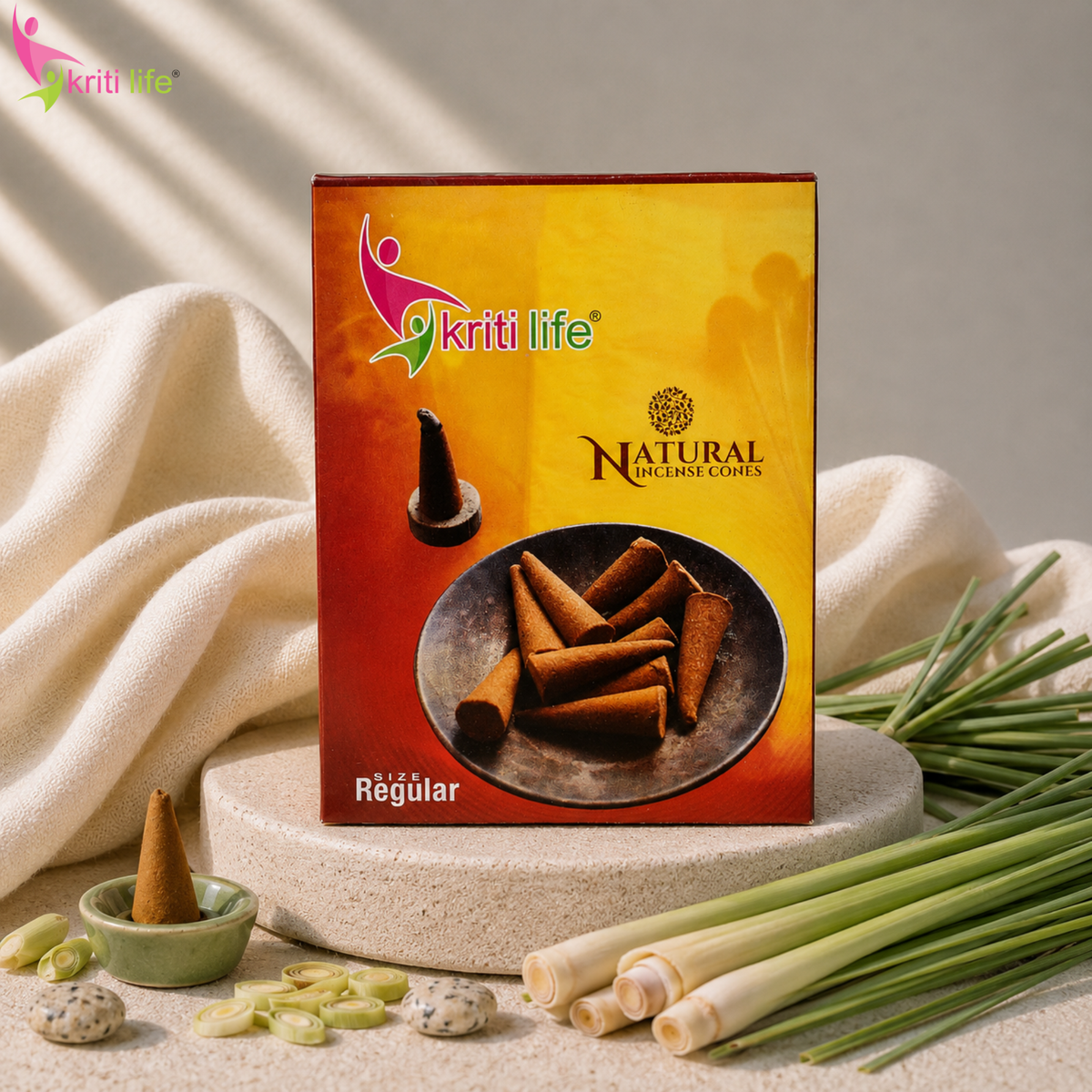 Lemon Grass Incense Cone - 150 Pcs Burn Time 20 Minutes
