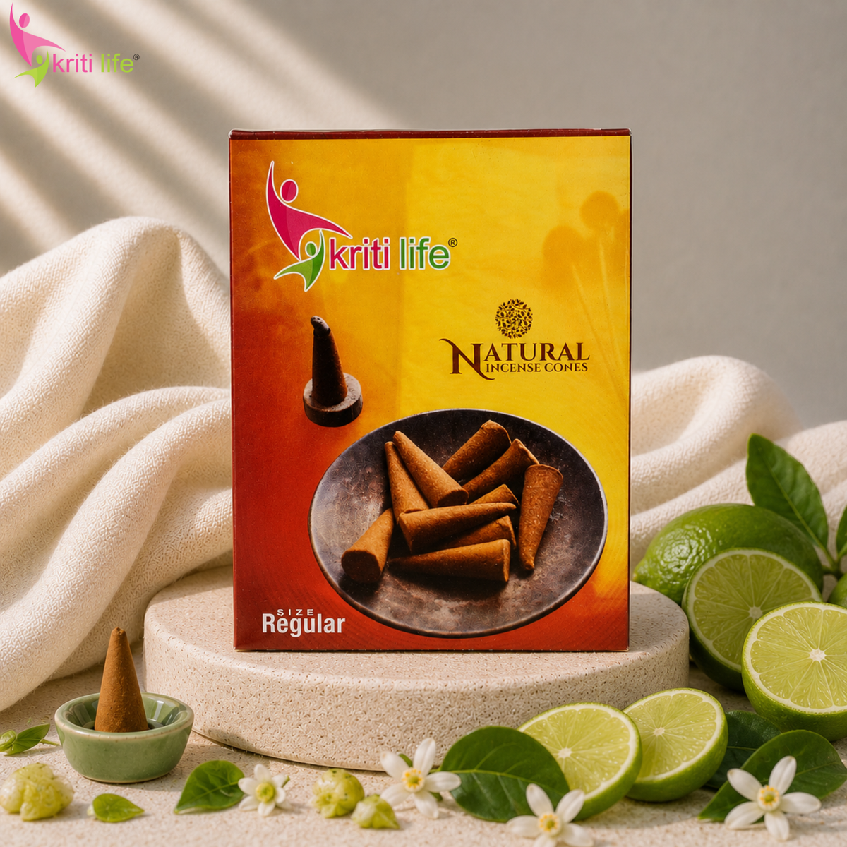 Lime Incense Cone - 150 Pcs Burn Time 20 Minutes