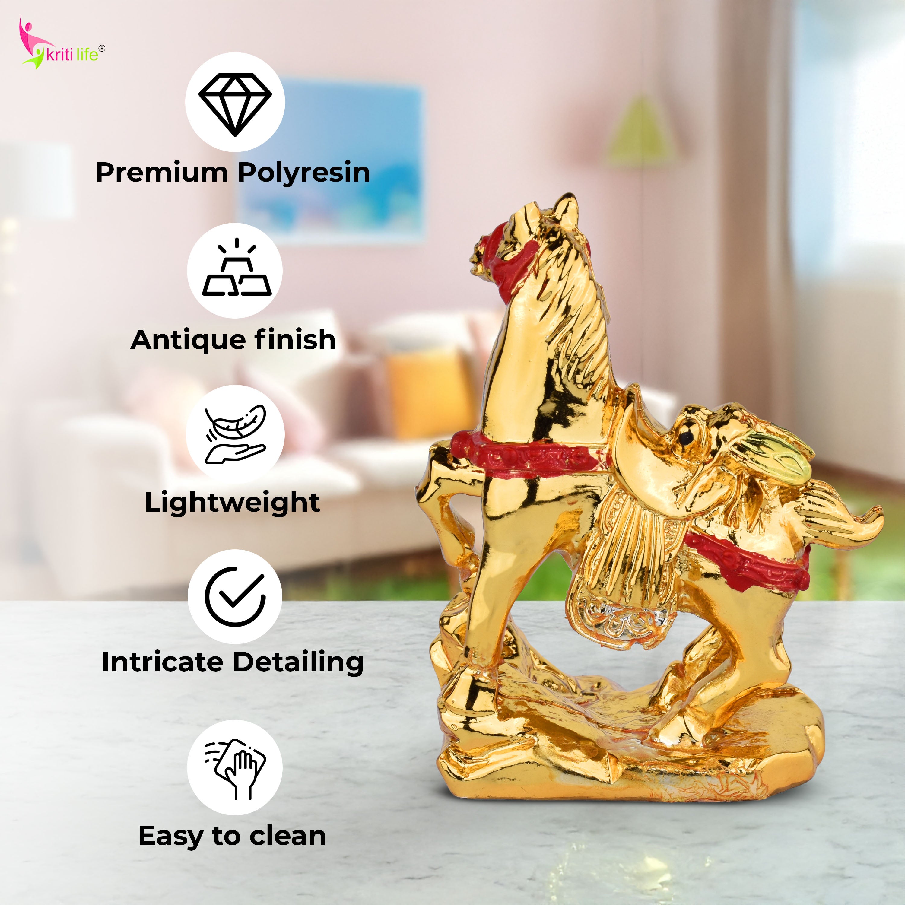 Feng Shui Flying Horse Idol – For Fame, Career Growth & Breakthrough Success- 3 inches