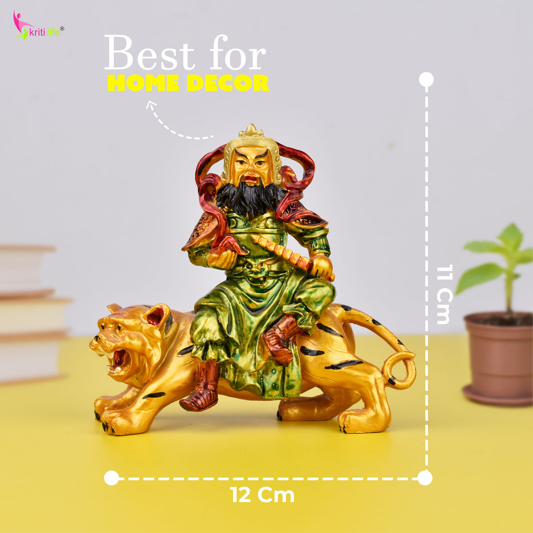 Feng Shui Wealth God Idol  | Chinese Cai Shen Idol for Wealth & Prosperity- 4.5 Inches