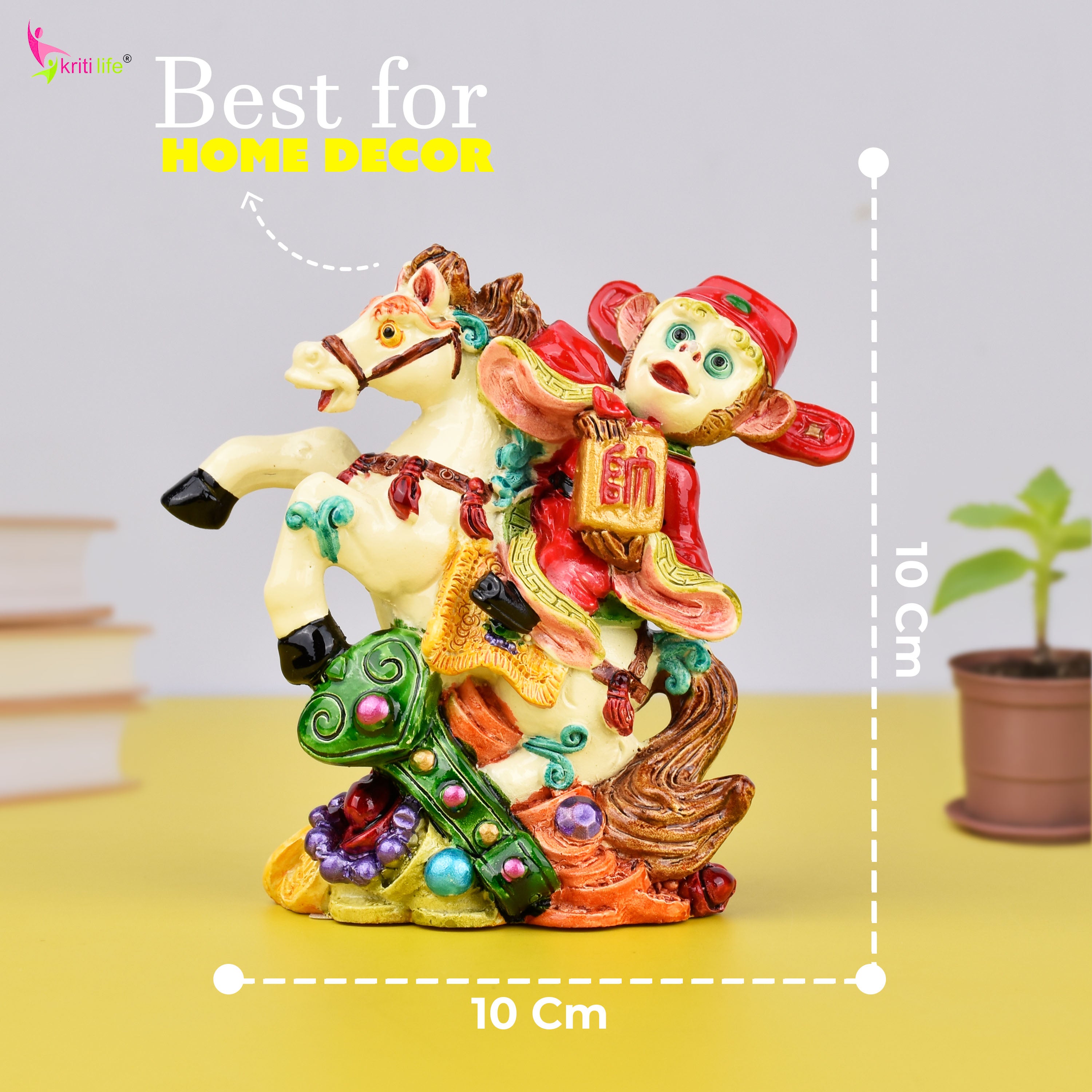 Feng Shui Monkey on Horse Idol – Career Promotion & Leadership Success Symbol- 4 inches