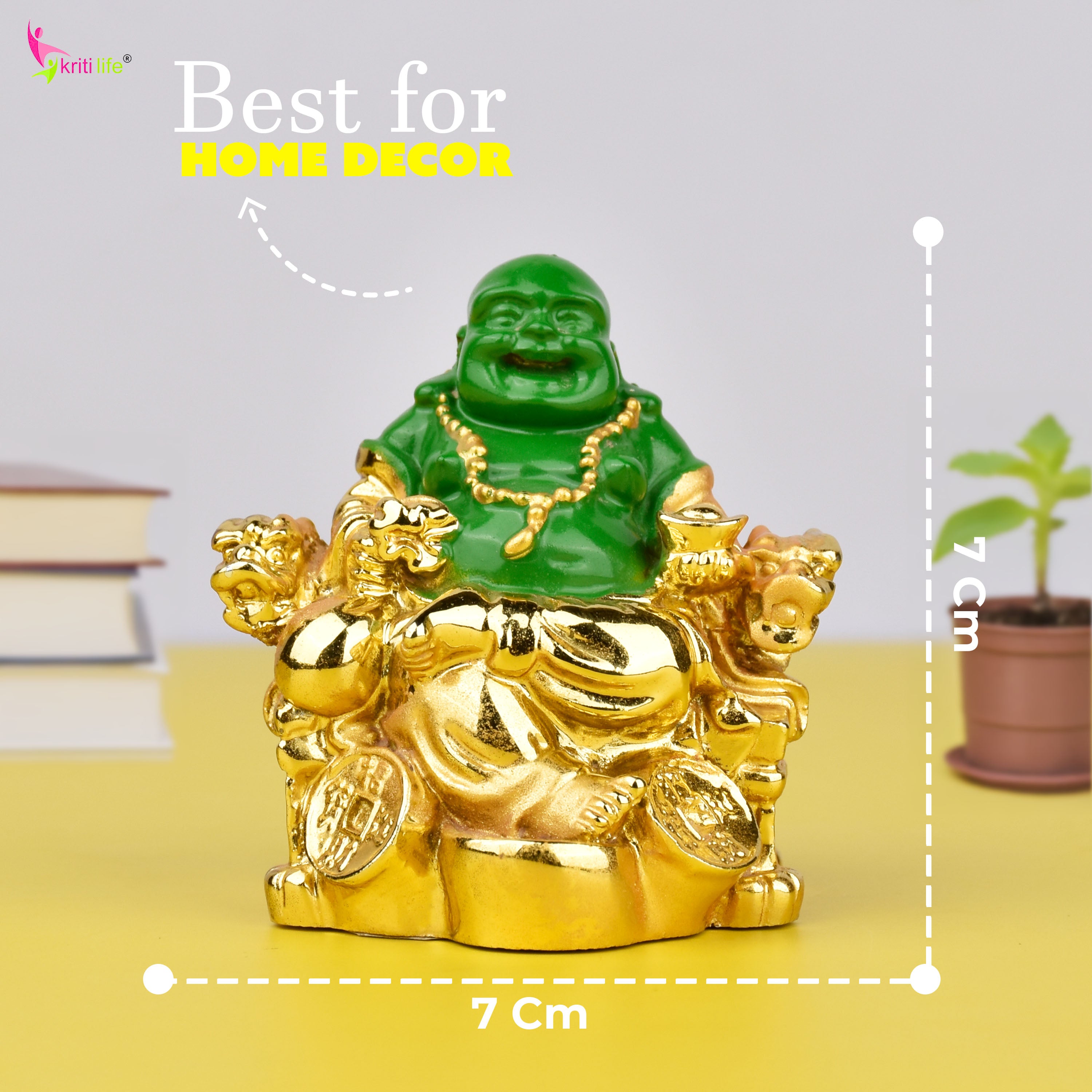 Feng Shui Laughing Buddha Idol for Wealth, Joy & Positivity | Ideal for Southeast Corner-2.5 inches