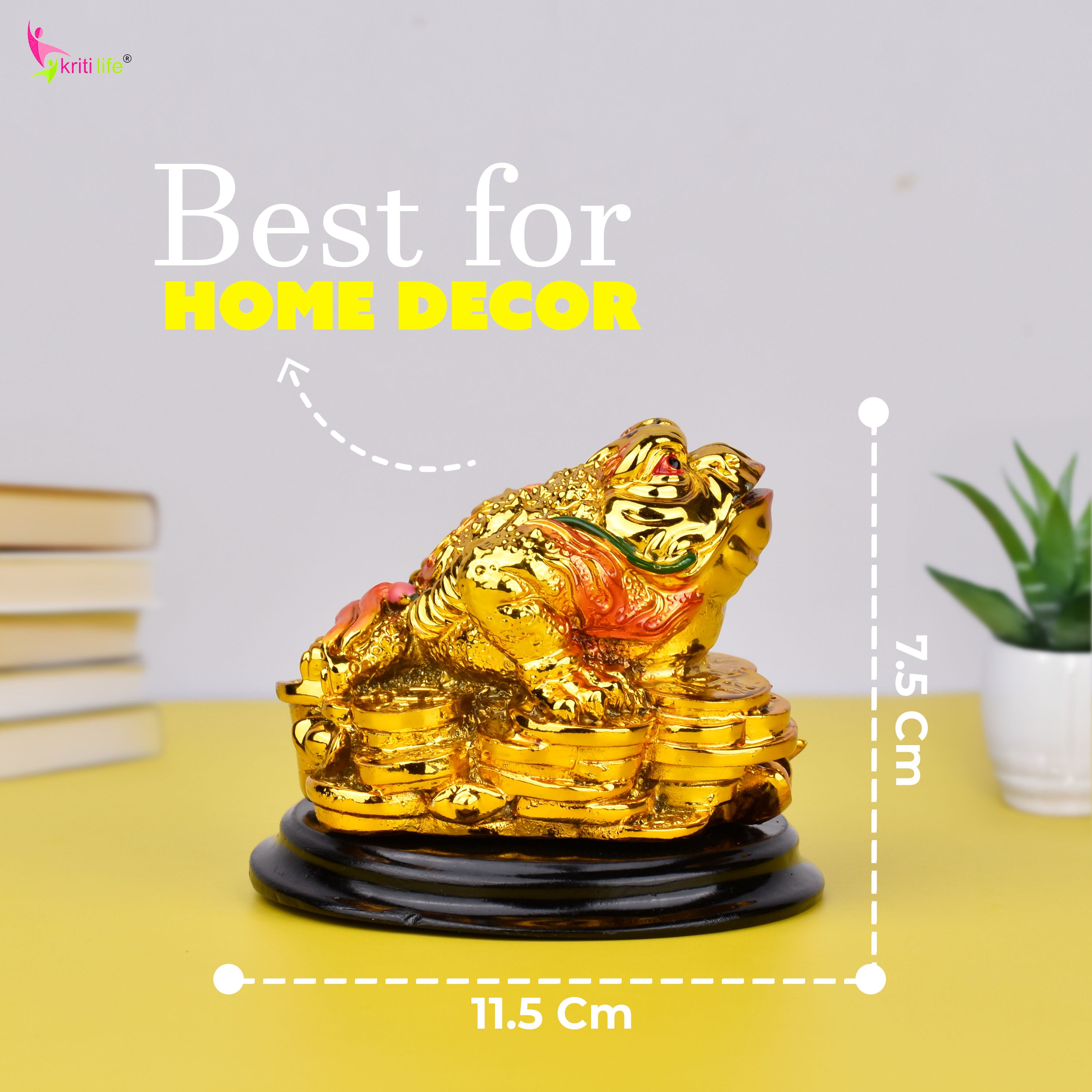 Feng Shui Wealth Frog Idol | Three-Legged Money Toad for Financial Stability & Prosperity-3.5 inches
