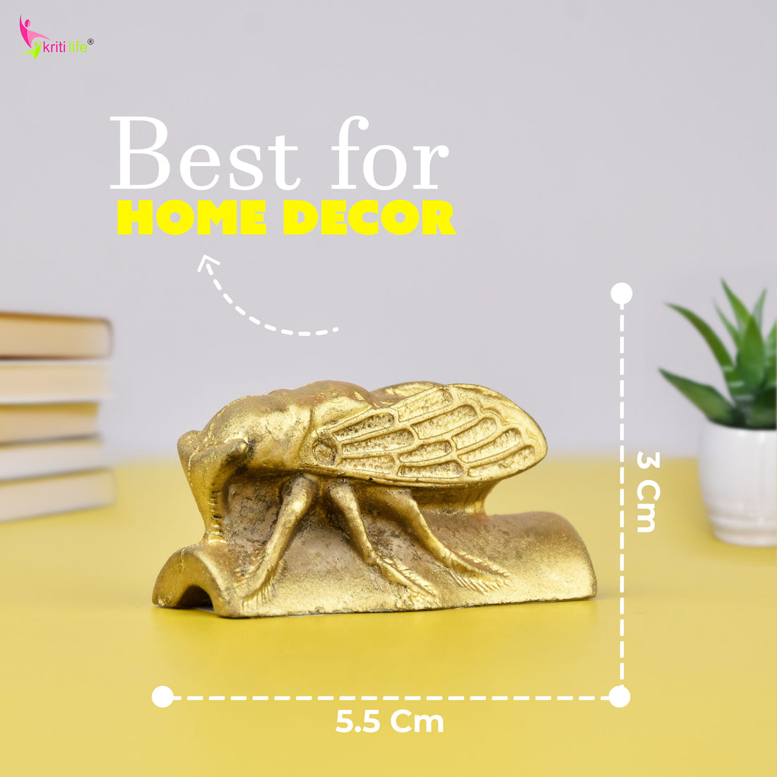 Feng Shui Cicada Idol for Career Stability | Office Protection & Focus Enhancer-2 inches