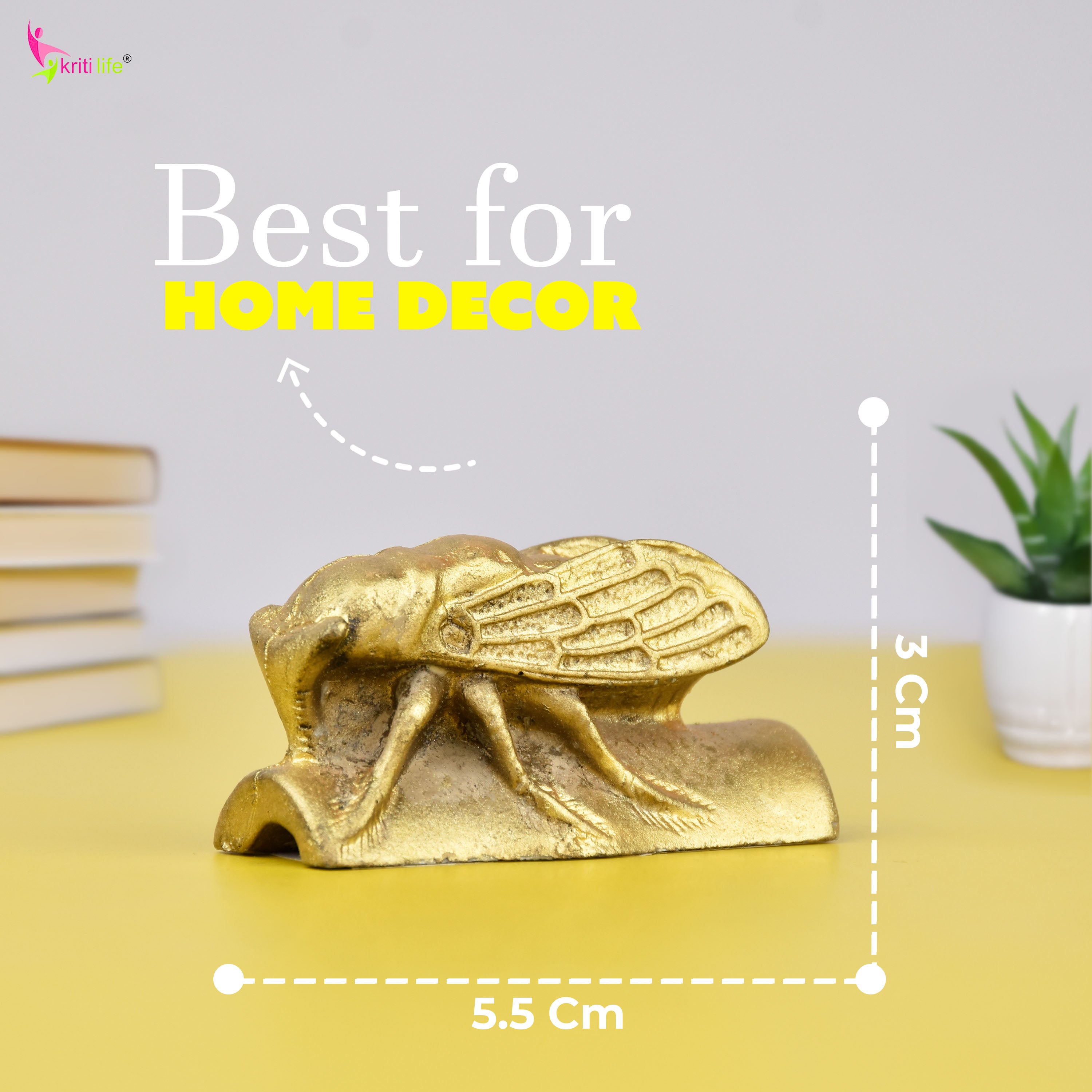 Feng Shui Cicada Idol for Career Stability | Office Protection & Focus Enhancer-2 inches