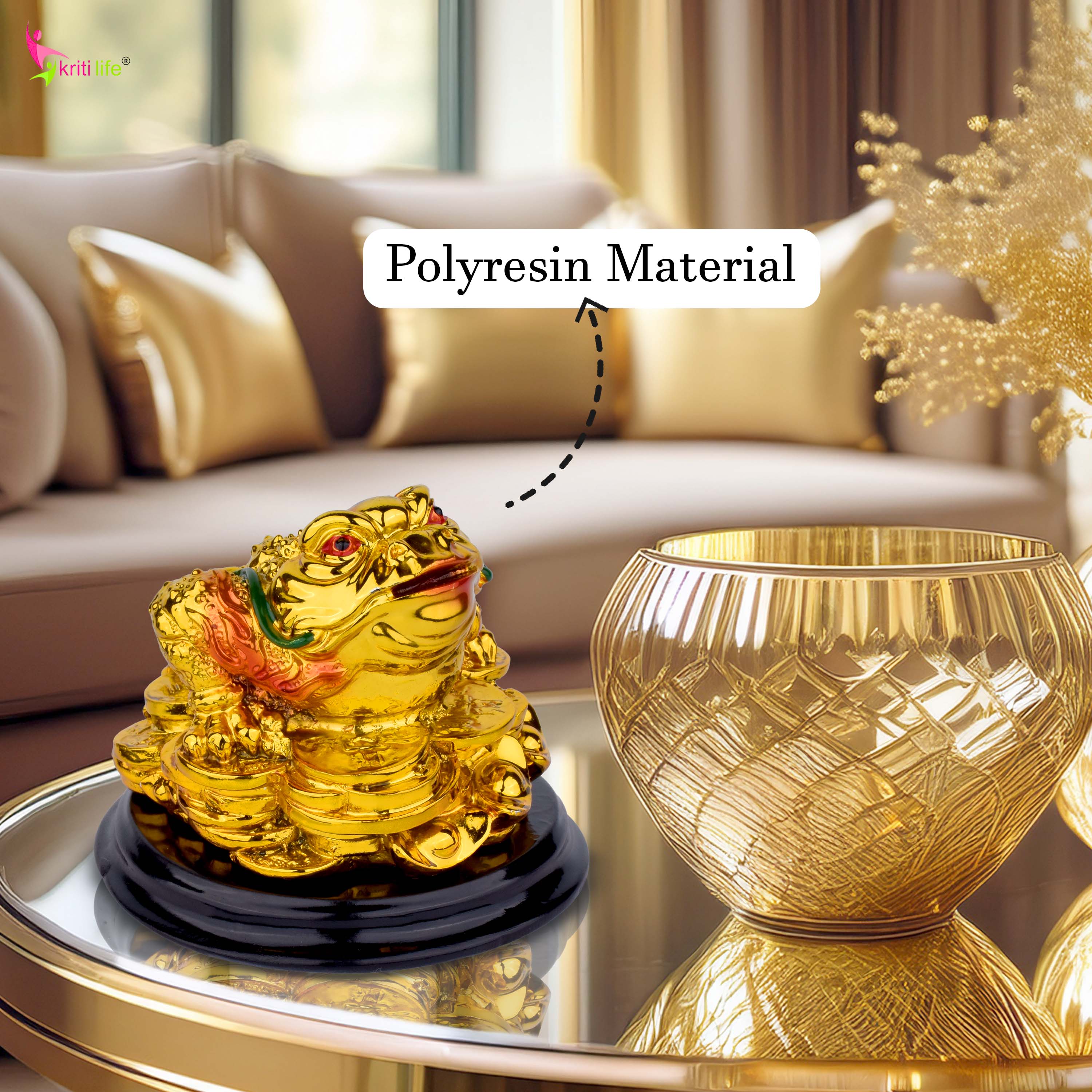 Feng Shui Wealth Frog Idol | Three-Legged Money Toad for Financial Stability & Prosperity-3.5 inches