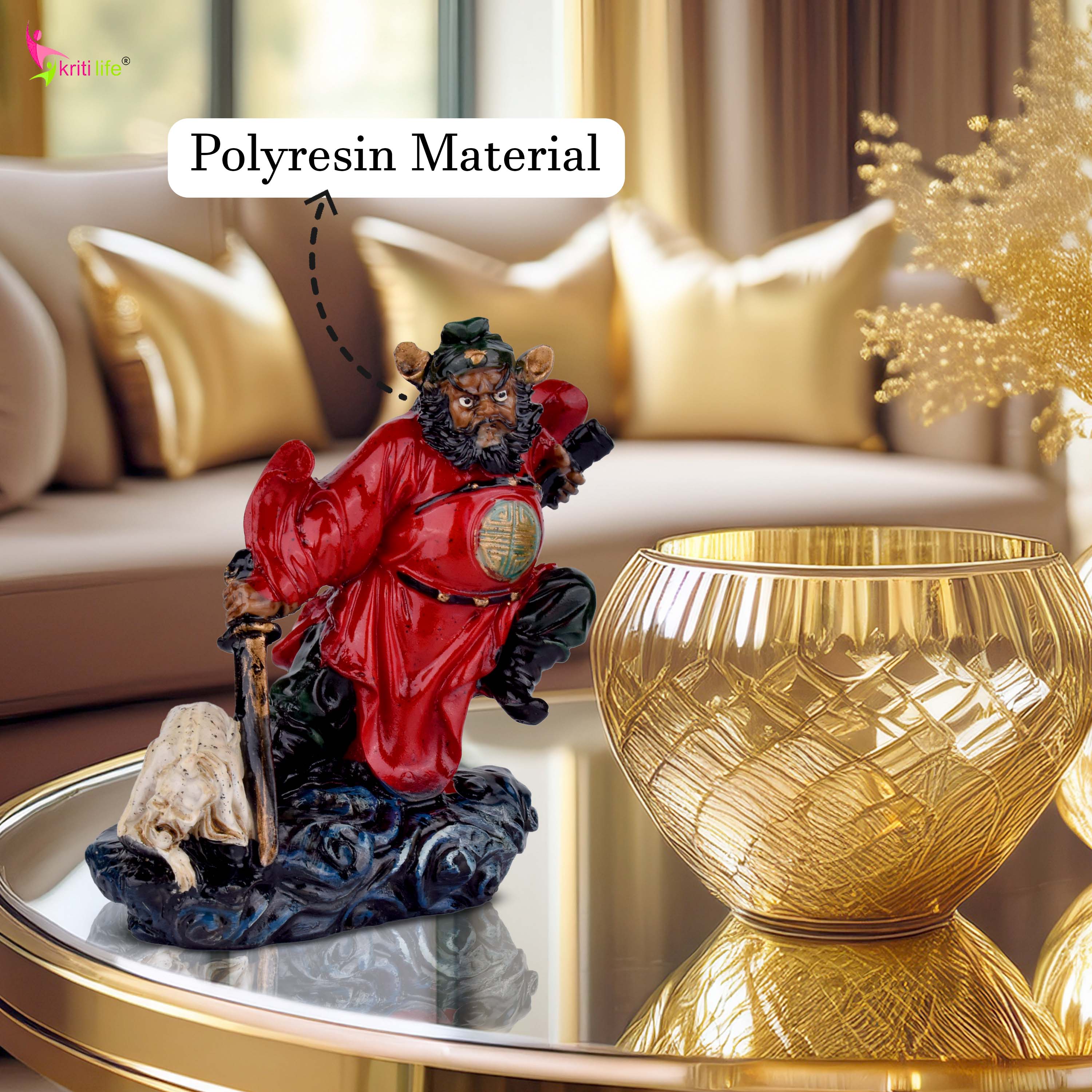 Feng Shui Zhong Kui Idol – Symbol of Protection & Prosperity | Premium Polyresin Figurine- 4 inches