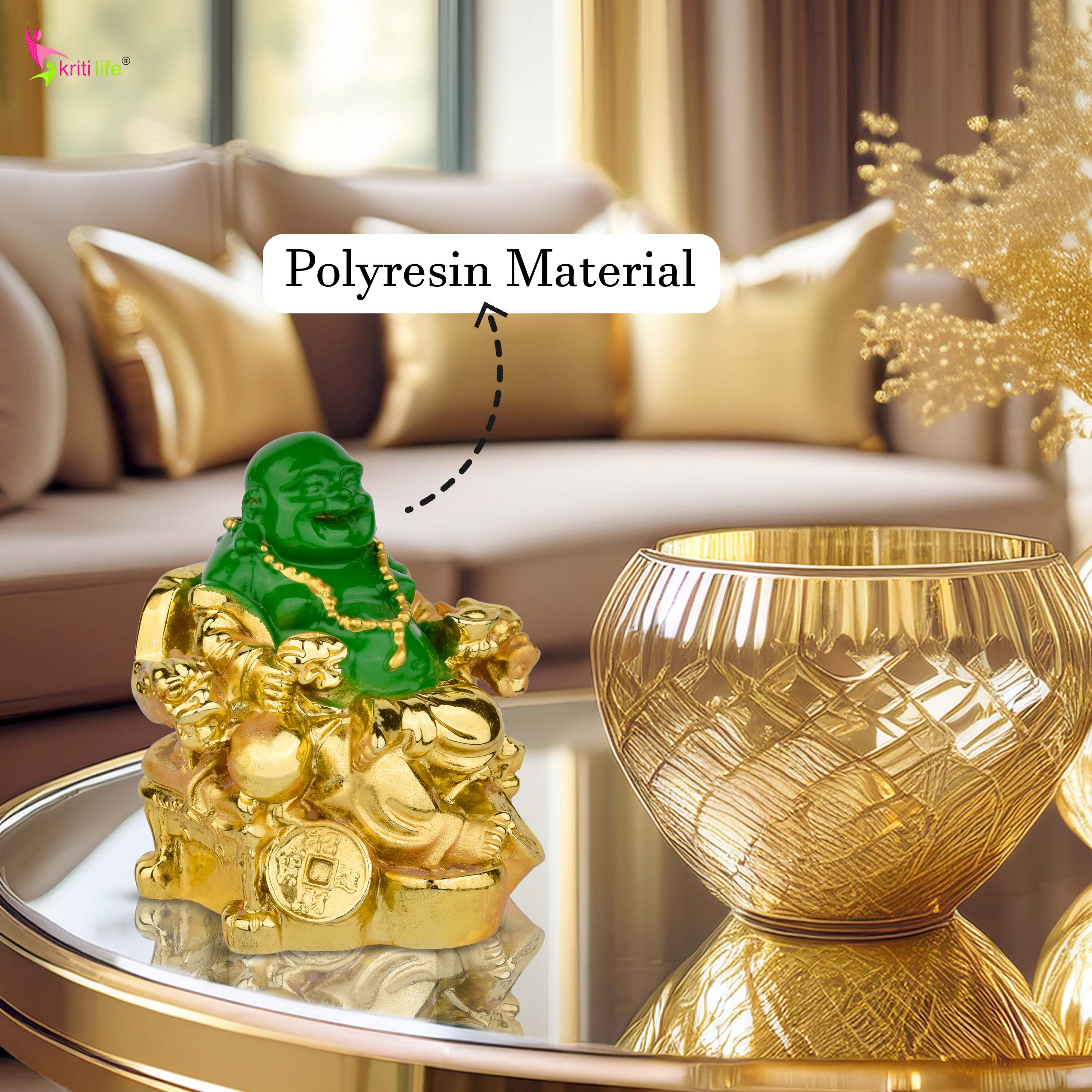 Feng Shui Laughing Buddha Idol for Wealth, Joy & Positivity | Ideal for Southeast Corner-2.5 inches