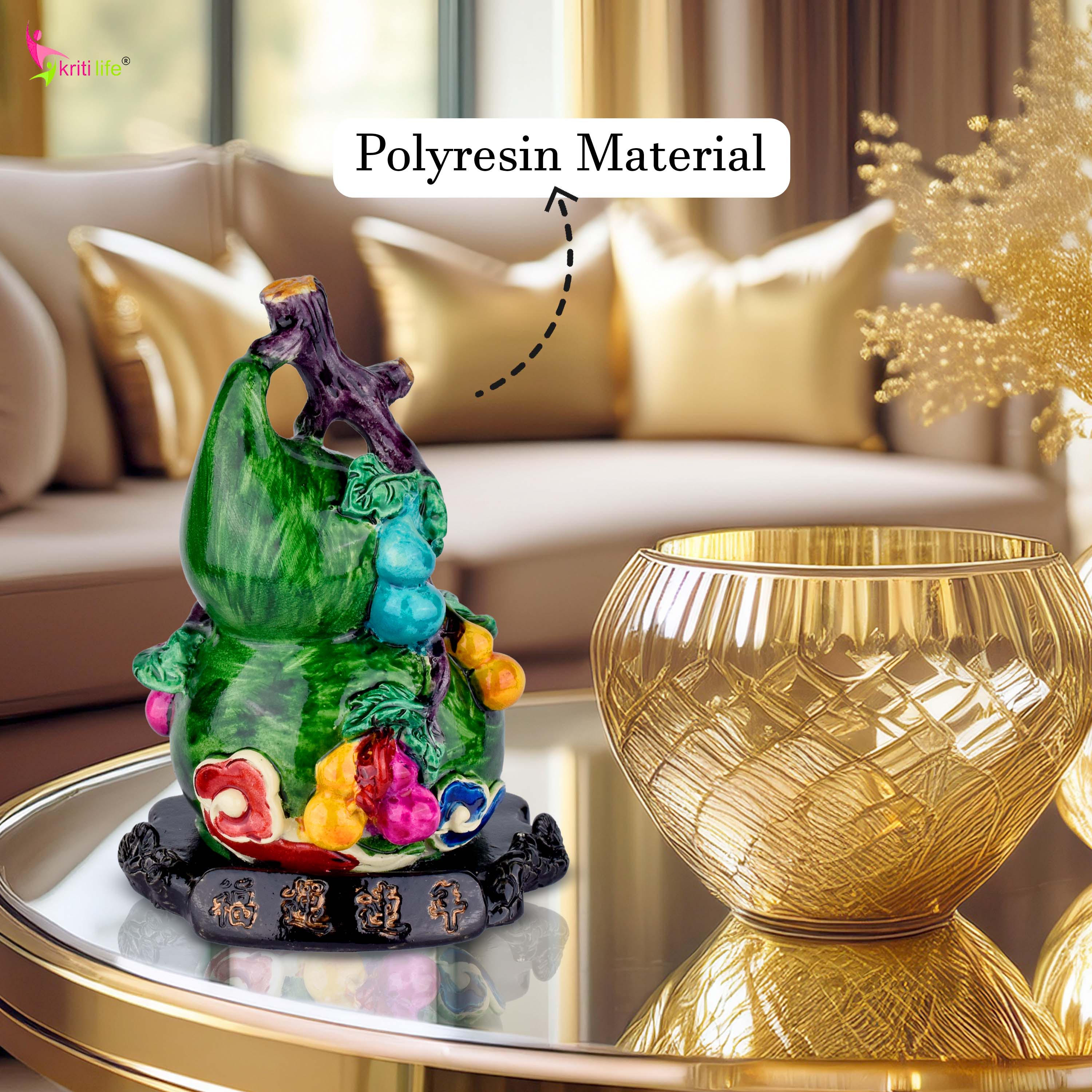 Feng Shui Multicolor Wu Lou Tree Idol – For Health, Faster Recovery & Positive Energy-4 inches