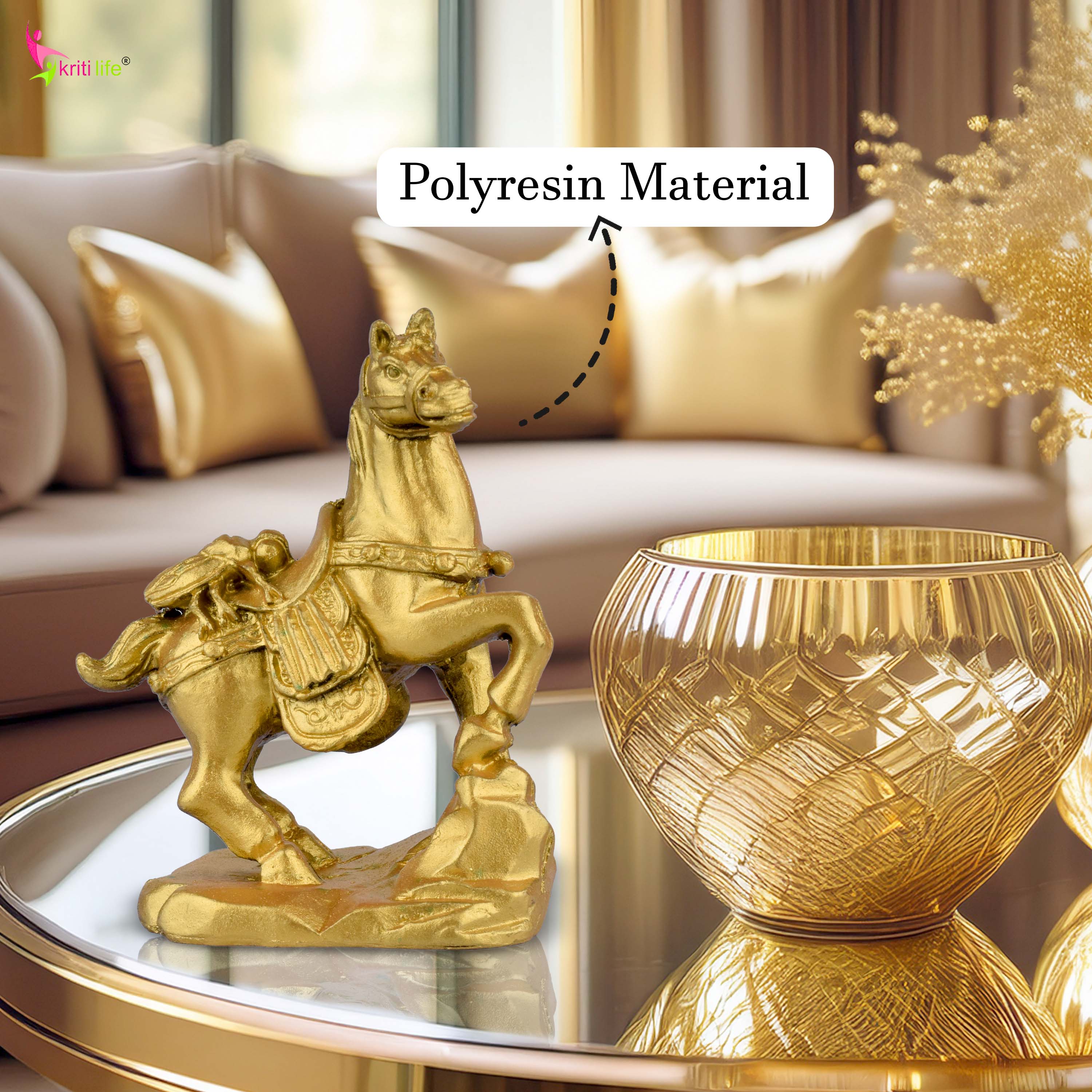 Feng Shui Victory Horse Idol for Career Growth & Fame - 3.5 inches