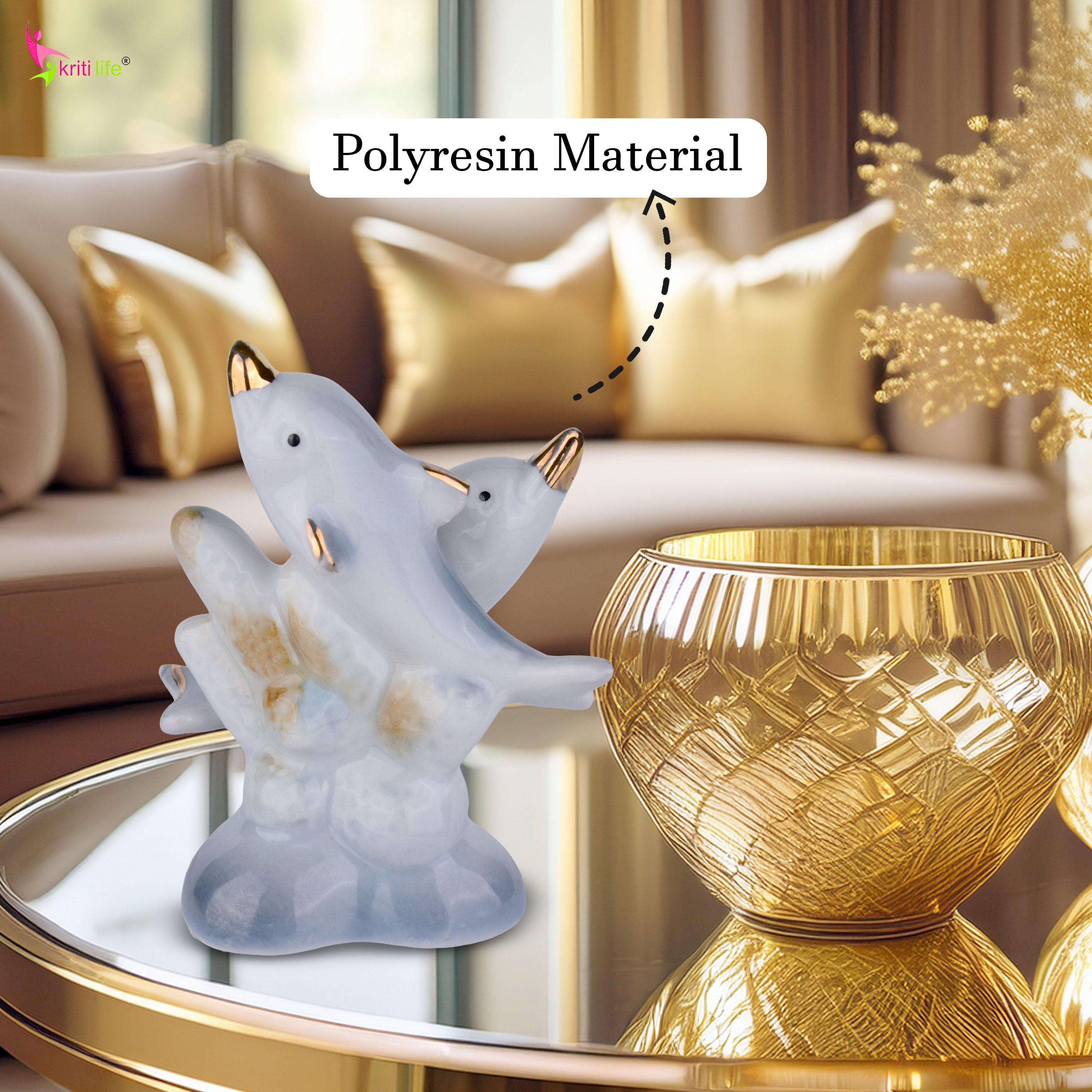 Feng Shui Dolphin Idol for Love, Harmony & Positivity - 3 inches