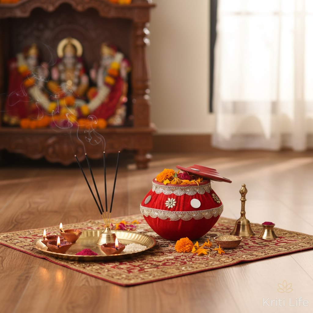 Fabric Matki for Navratri – Decorative Mata Rani Pooja Matki