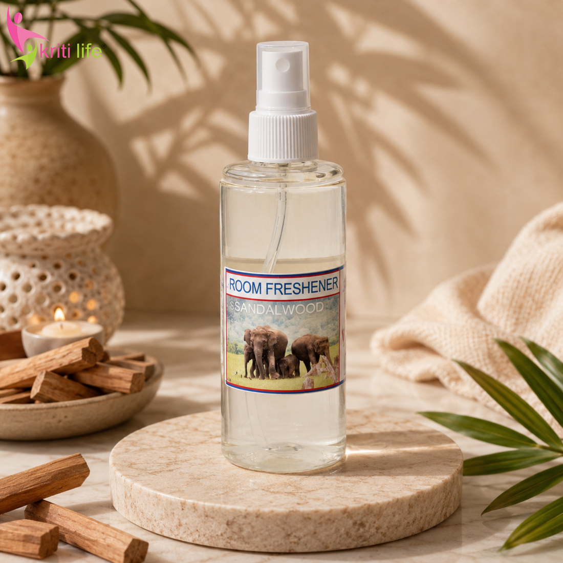 Sandalwood Room Spray - 165 ML Long-Lasting Fragrance for Home &amp; Office