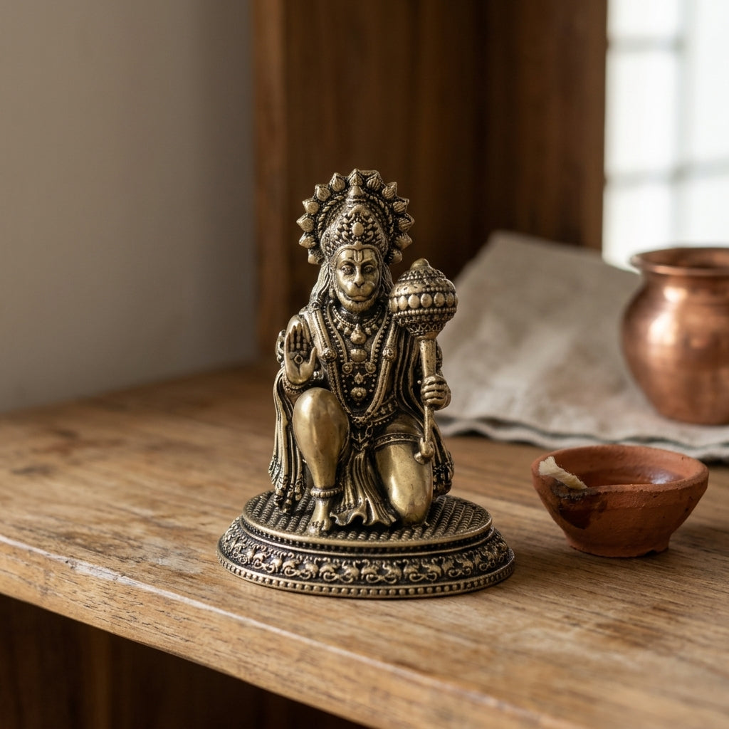 Fine Brass Hanuman Ji Idol – Spiritual Blessing Showpiece