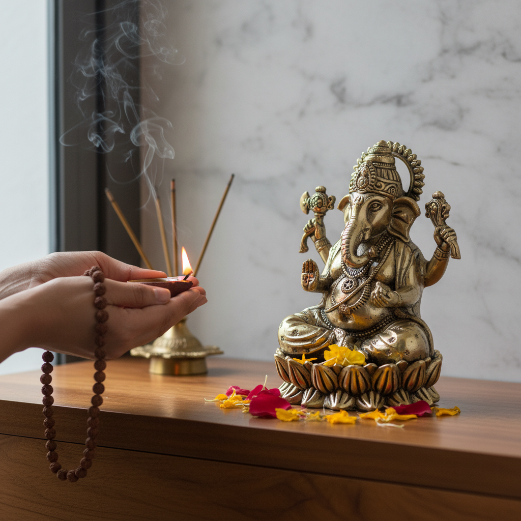 Antique Brass Ganesha Idol – Premium Ganpati Murti