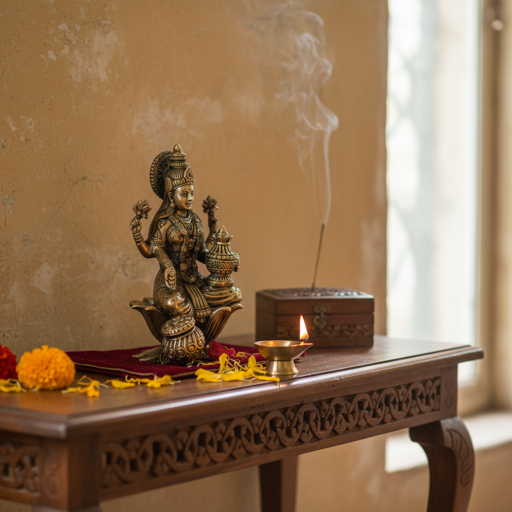 Antique Brass Lakshmi Idol with Kalash – Maa Laxmi Murti