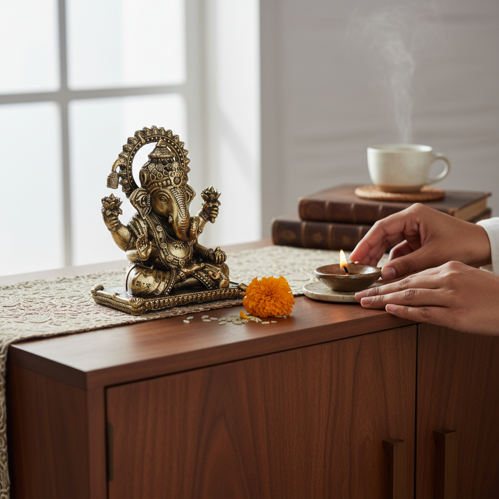 Antique Brass Lord Ganesha Idol | Fine Brass Ganpati Murti