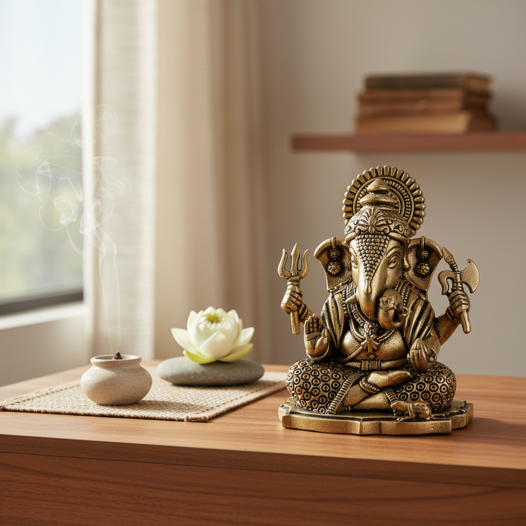 Fine Brass Lord Ganesha Idol – Mini