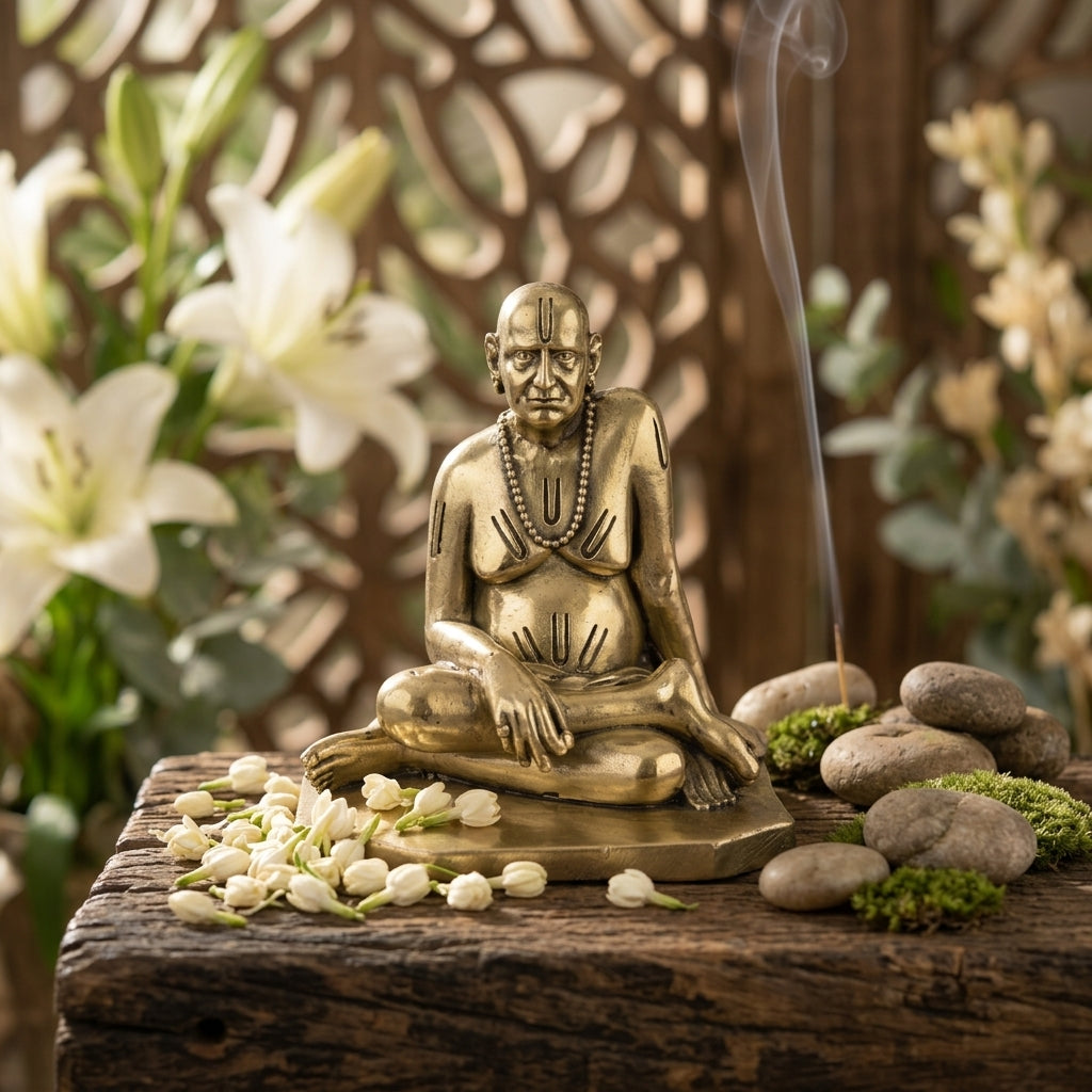 Antique Brass Shri Swami Samarth Idol | Fine Brass Swami Samarth Maharaj Murti