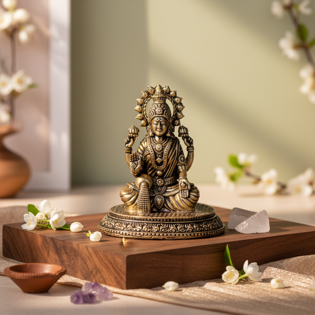 Mini Fine Brass Lakshmi Idol
