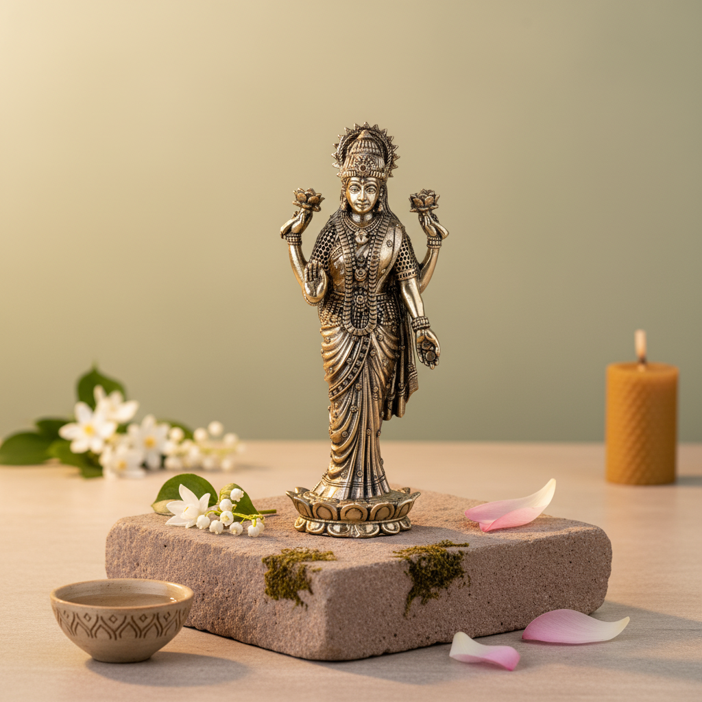 Fine Brass Maa Lakshmi Idol – Decorative Spiritual Showpiece