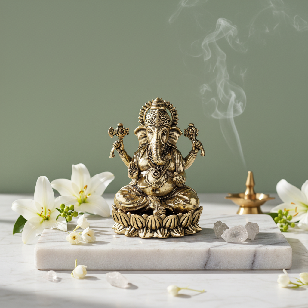 Antique Brass Ganesha Idol – Premium Ganpati Murti