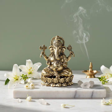 Antique Brass Ganesha Idol – Premium Ganpati Murti