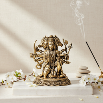 Antique Brass Panchmukhi Hanuman Idol | 5 Face Hanuman Murti