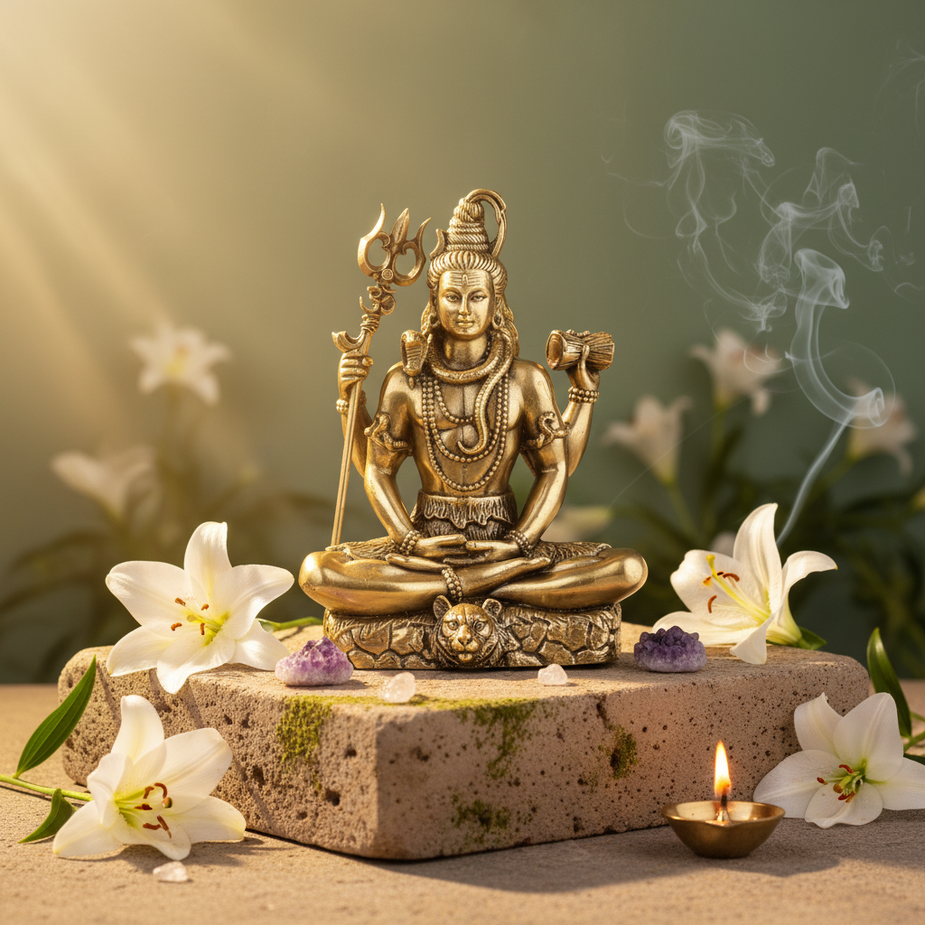 Fine Brass Meditating Shiva Idol for Home Décor