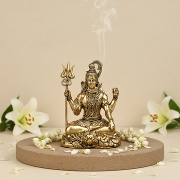 Antique Brass Lord Shiva Idol | Fine Brass Shiv Murti for Meditation, Peace