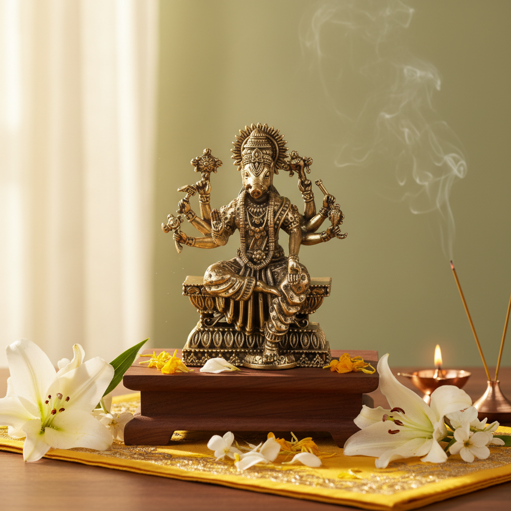 Antique Brass Goddess Varahi Idol | Fine Brass Varahi Devi Statue
